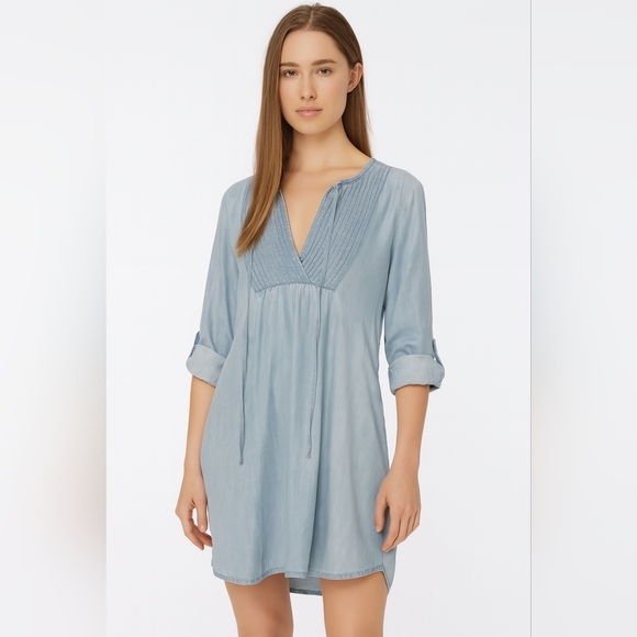 𝅺love stitch denim tie up dress size Large. NWT - Picture 1 of 5